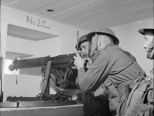 Vickers machine gun.