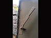 Rear door securing handle.