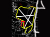 Yellow - Perimeter track.
    Red - the arrow showing where we are.