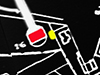 Yellow is the site of the air-raid shelter.