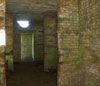 The internal walls with four bays each side and three bunks high.