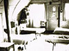 Inside a Nissen hut.