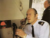 Police emergency response, pressing the alarm.
