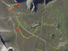 Yellow lines are the trenches I can see, red dots Tobruk's.