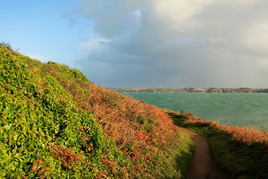 View to Plage des Blancs Sablon