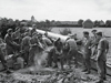 Canadian 105's firing almost point blank.