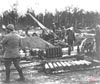 Guns in an open emplacement.
