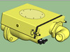 VW - filter.
    The yellow aluminum filter assembly on the wall above the pump. It held a cotton filter. On the main picture some broken aluminum can be seen above the filtration system.