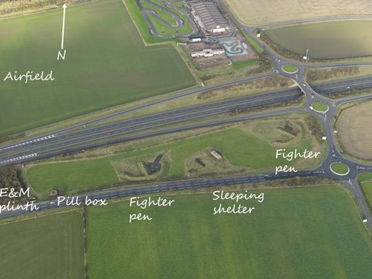 RAF Macmerry
  Airfield, Fighter Pens, Sleeping Shelter, M&E plinths, Pillbox