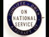 As a civilian man and later a woman, you would be thought of as joining the forces. But thousands of very skilled staff were essential in industry. So these badges were worn to show that although a civilian they too were doing war work.
