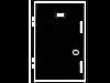 927P7 thin steel door, gas tight with small glass window.