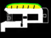 Elevation showing sand and grass on the roof and the vertical stakes.