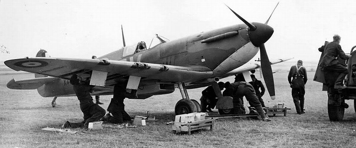Spitfire re arming and re fuelling.