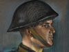 ERIC KENNINGTON, R.A. Head of a Soldier showing the MkIII helmet.