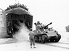 LST unloading a Sherman of the French