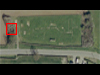 A plan of the site with a red square where an M&E plinth still survives.