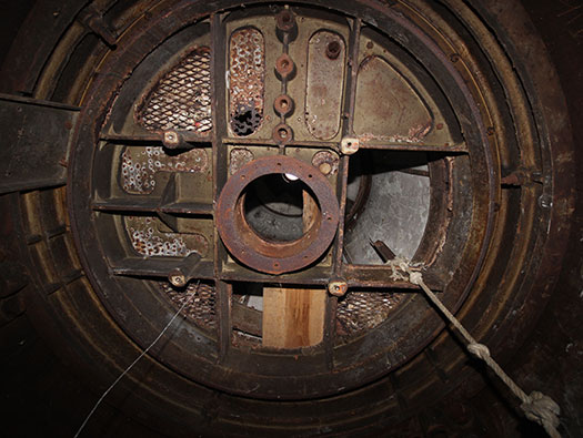 Looking up from the entrance.
