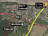 Red dotted line is the new road.