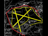 A plan of the three runways and the three hangars.