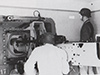 Gun commander looking through the vision slit.