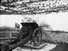 A picture of a field gun in an open emplacement.