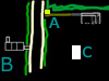 The trench leading to the road & a sentry post and on the other side an underground bunker with its entrance in the hedge.