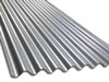 Galvanised corrugated sheet.
