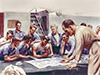 Planning on board a US transport.