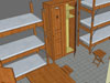 Cupboard & beds. (Kurt).