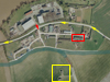 Yellow square - the control tower site with the NFE store & the floodlight trailer shed. Control tower sadly gone.
    
    Red square - main picture.
    Yellow arrows - the route taken.
    
    Red arrow - main gate.