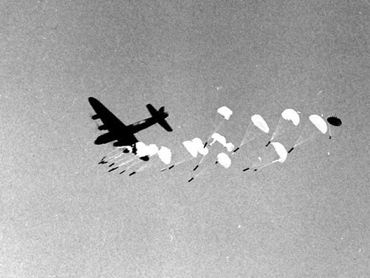 A Stirling dropping containers.