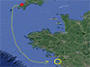 The route from RAF Portreath in Cornwall.