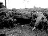 Clearing bunkers.