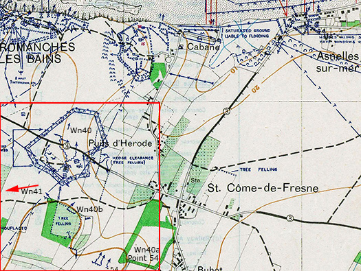 Wn40, 40a, 40b &  Pointe 54. Arromanches - le Puits d´Herode