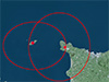 The two batteries covering the straights.
