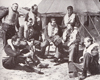 Tents would have been used until the huts had been built.