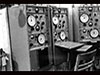 Inside a cabin on a radar set..