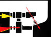 The yellow arrow is looking at the door in the main picture and the large red arrow is the close combat embrasure.