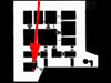 Plan, yellow arrow showing how its machine gun could cover the whole rear area.