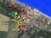 Yellow are the trenches and the arrows the machine gun positions and the red arrow a 4.7cm Pak A/T gun..