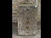 Concrete road block that a Belgian gate would lock into.