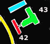 42 - Station headquarters.
43 - Operations block.
Blue - not mentioned on the site plan.