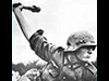 A stick grenade being thrown.