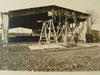 Wooden hut being built.