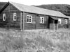 Wooden army huts.