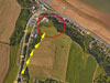 Plan the route in the yellow arrows.