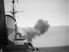 HMS Ajax bombarding.