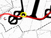 Red is the road layout today and yellow the memorial.