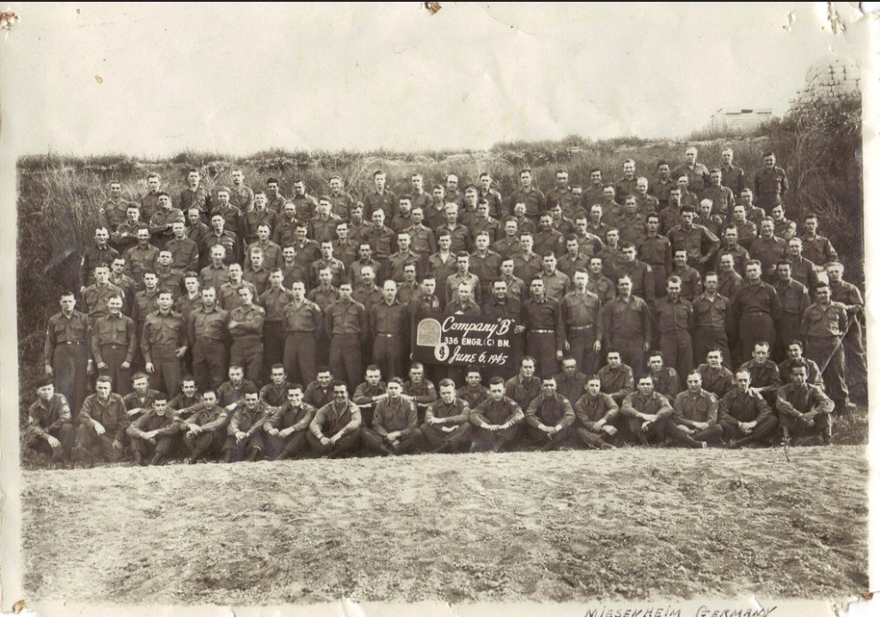 Company "B" 336 ENGR.(C) BN. June 6th 1945 Miesenheim Germany.