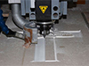 Engraving a stone.